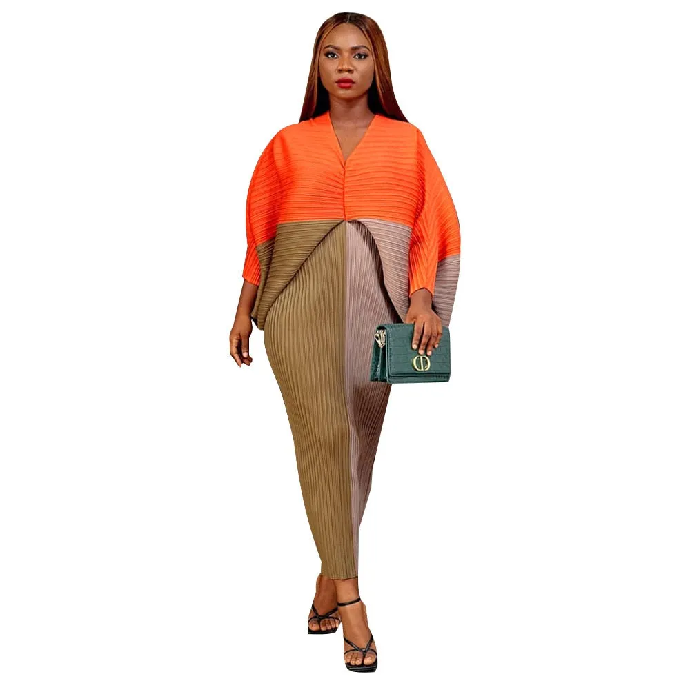 3/4 Sleeve V-Neck Slim Dress