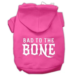 Bad to the Bone Dog Pet Hoodies Bright Pink Size Med (12)