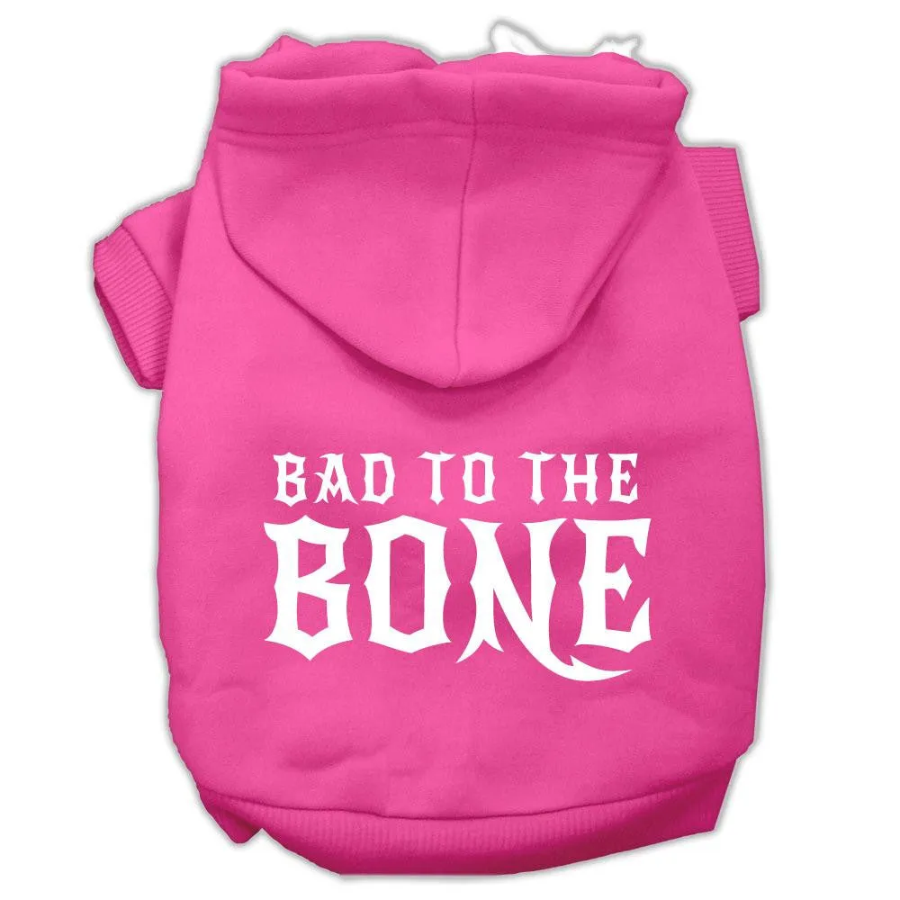 Bad to the Bone Dog Pet Hoodies Bright Pink Size Med (12)