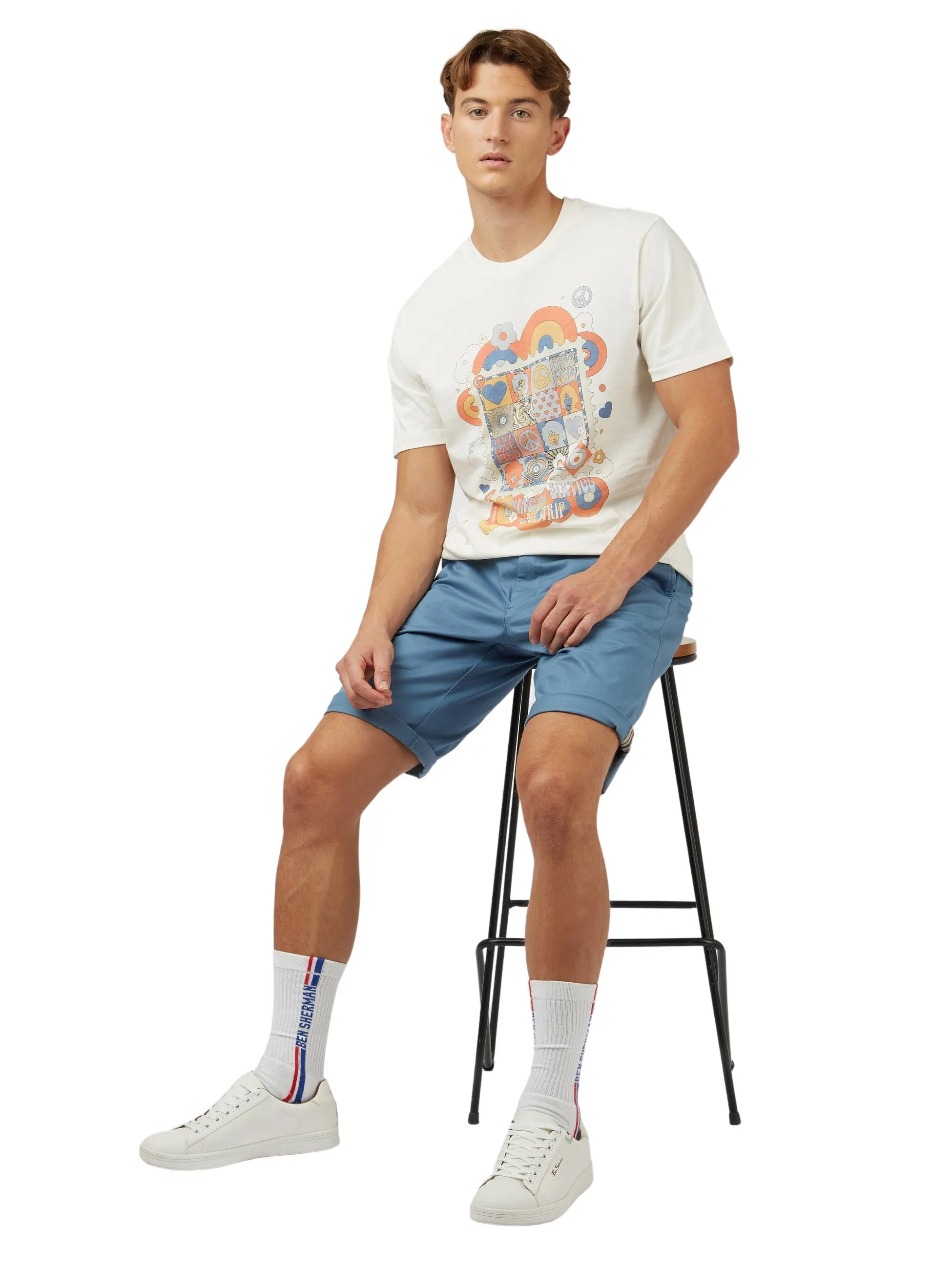 Ben Sherman Signature Slim Stretch Chino Shorts - Blue Shadow