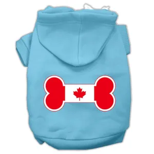 Bone Shaped Canadian Flag Screen Print Pet Hoodies Baby Blue XS (8)