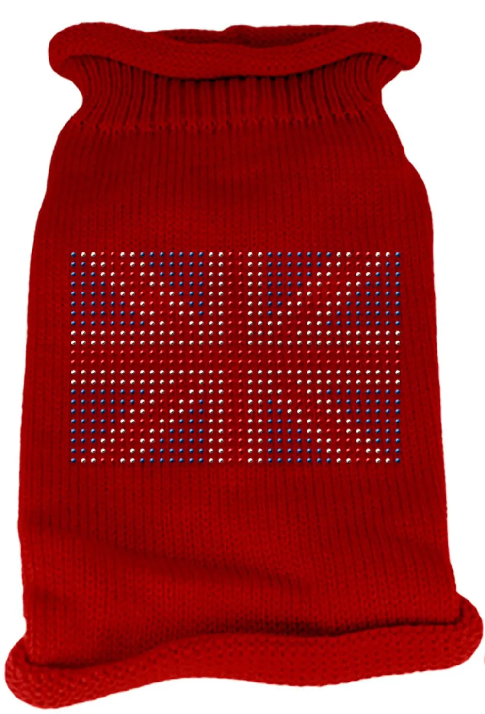British Flag Rhinestone Knit Pet Sweater XXL Red