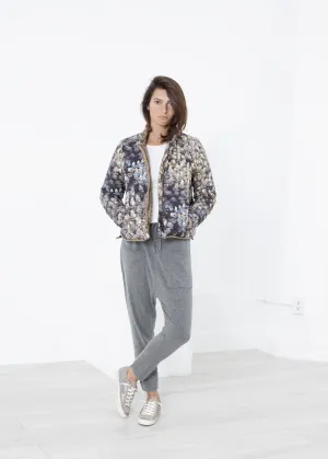 Deione Coat in Graphite Floral - Less Choice