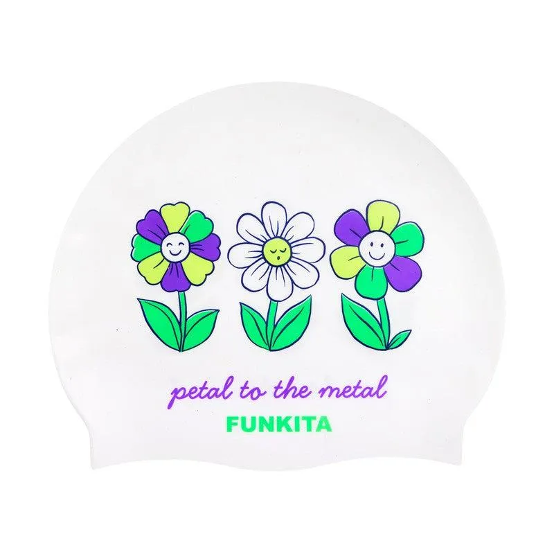Funkita Silicone Swim Cap | Petal To The Metal