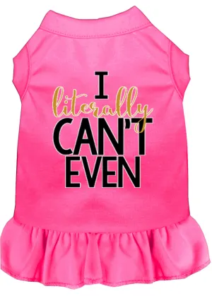 Literally Can't Even Screen Print Dog Dress Bright Pink Med (12)