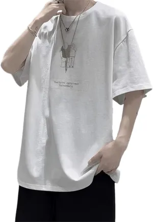 Men Women Y2K Anime T-Shirt Japanese Graphic Tee Korean Preppy Harajuku Short Sleeve Top Streetwear Hip Hop Oversized Clothes