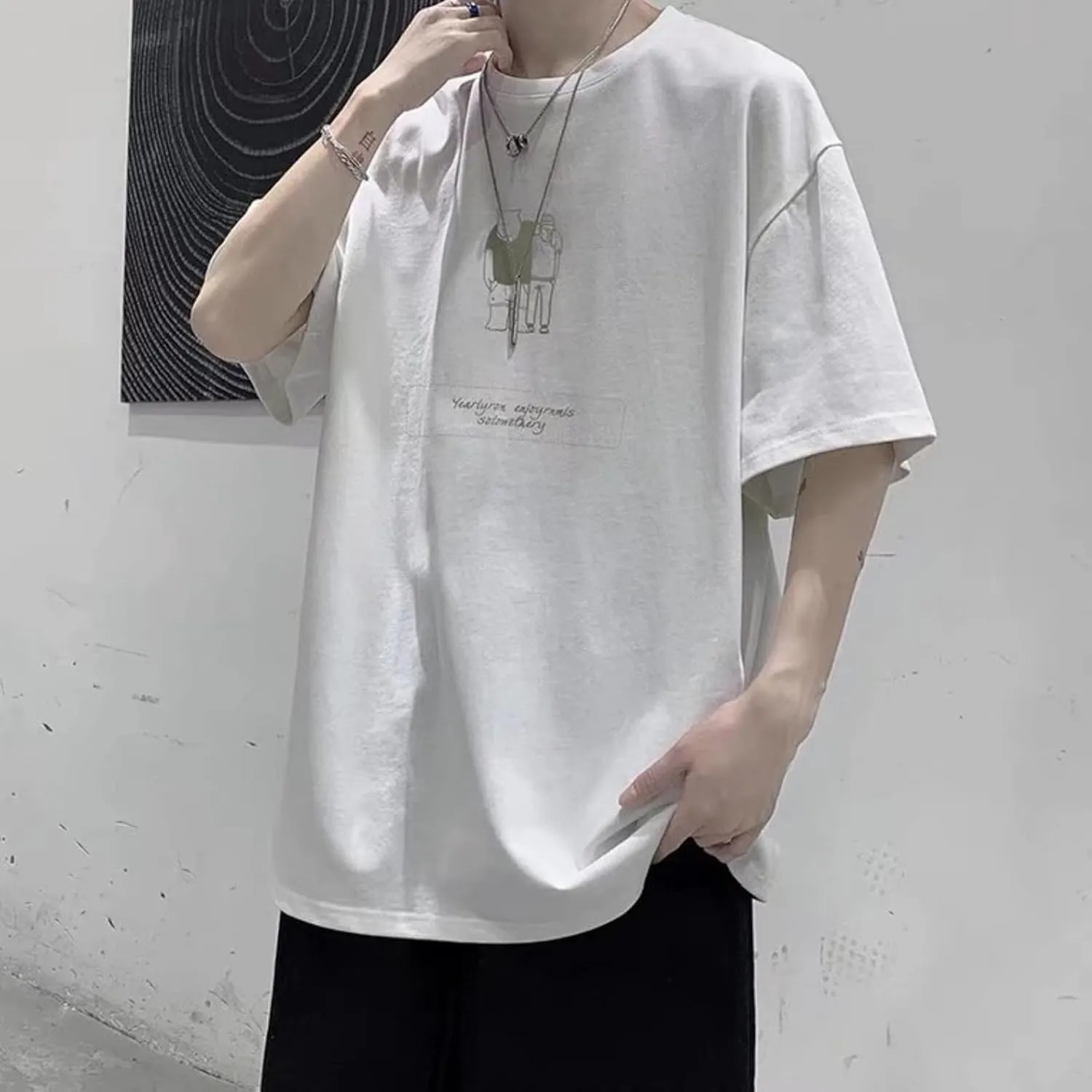 Men Women Y2K Anime T-Shirt Japanese Graphic Tee Korean Preppy Harajuku Short Sleeve Top Streetwear Hip Hop Oversized Clothes
