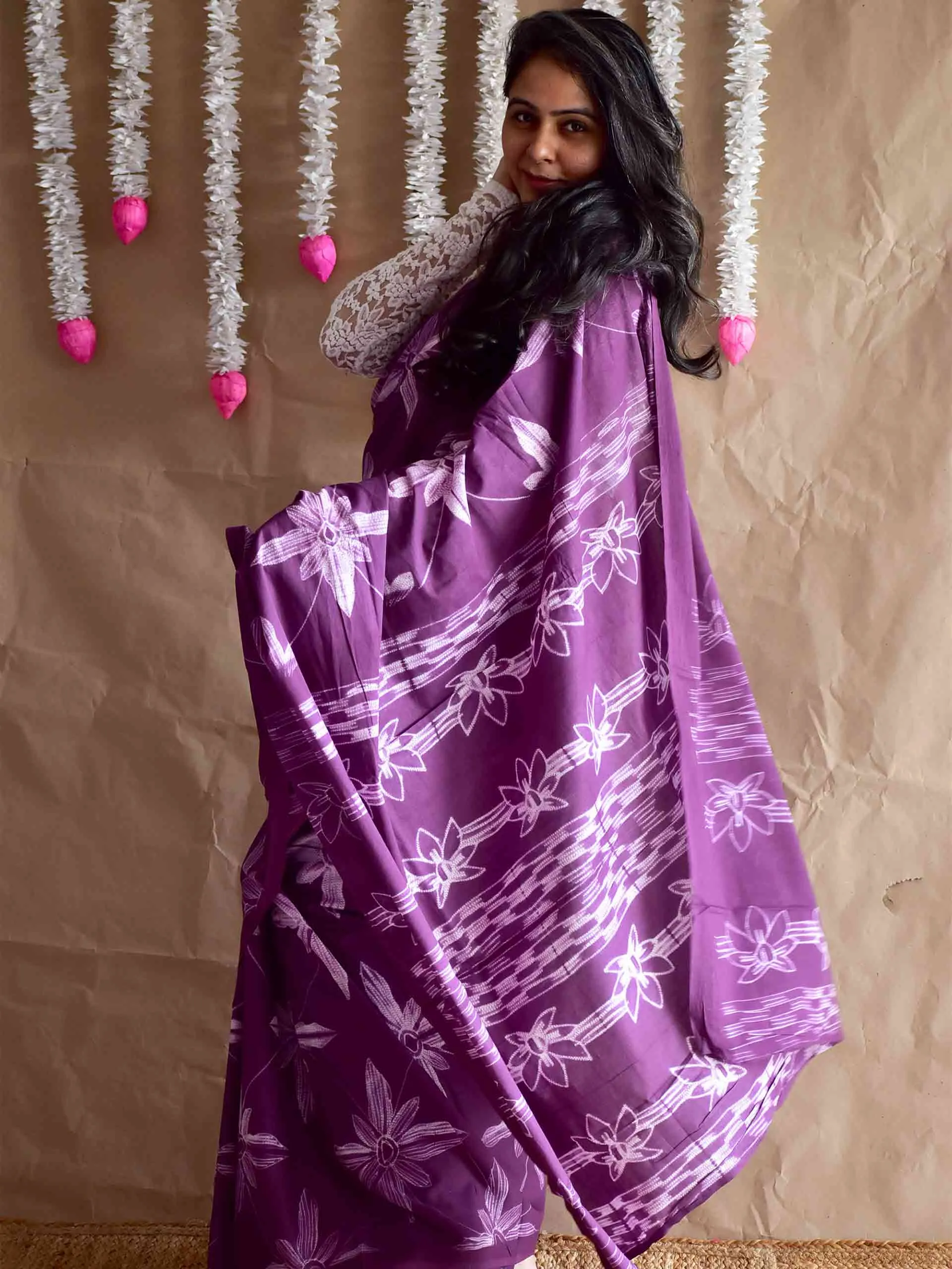 miraj - Shibori mul saree