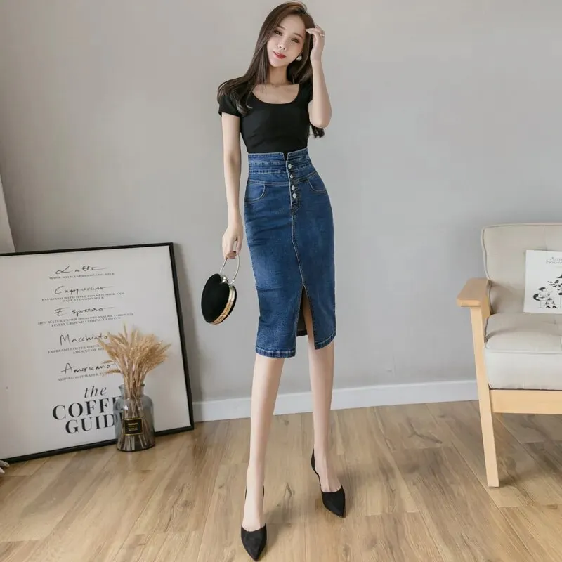 New Fashion High Waist Split Skirt