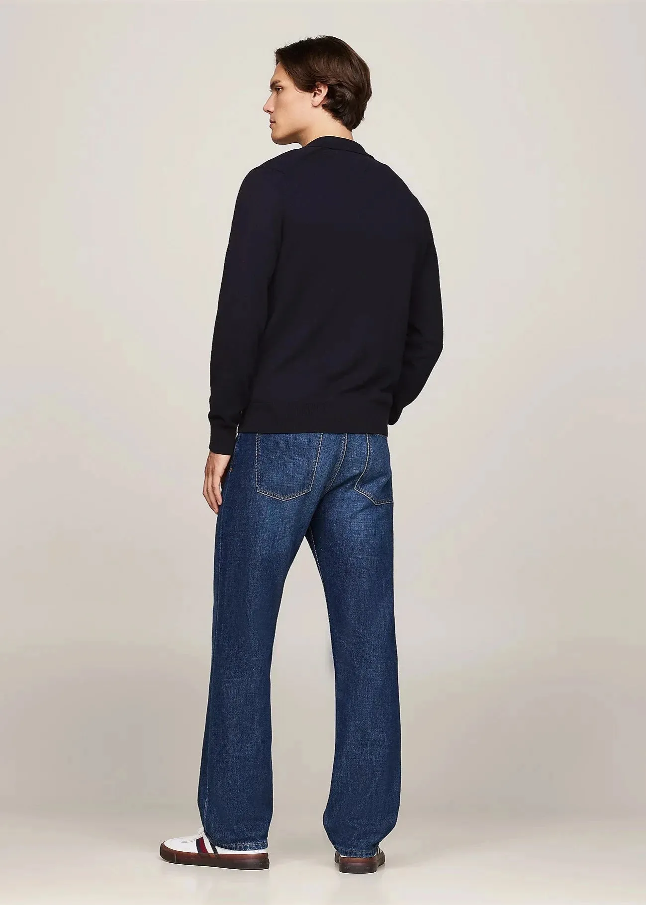 Pull col polo Tommy Hilfiger marine