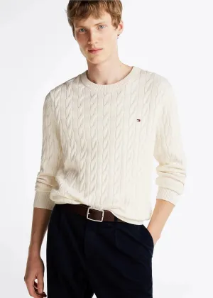 Pull torsadé Tommy Hilfiger beige