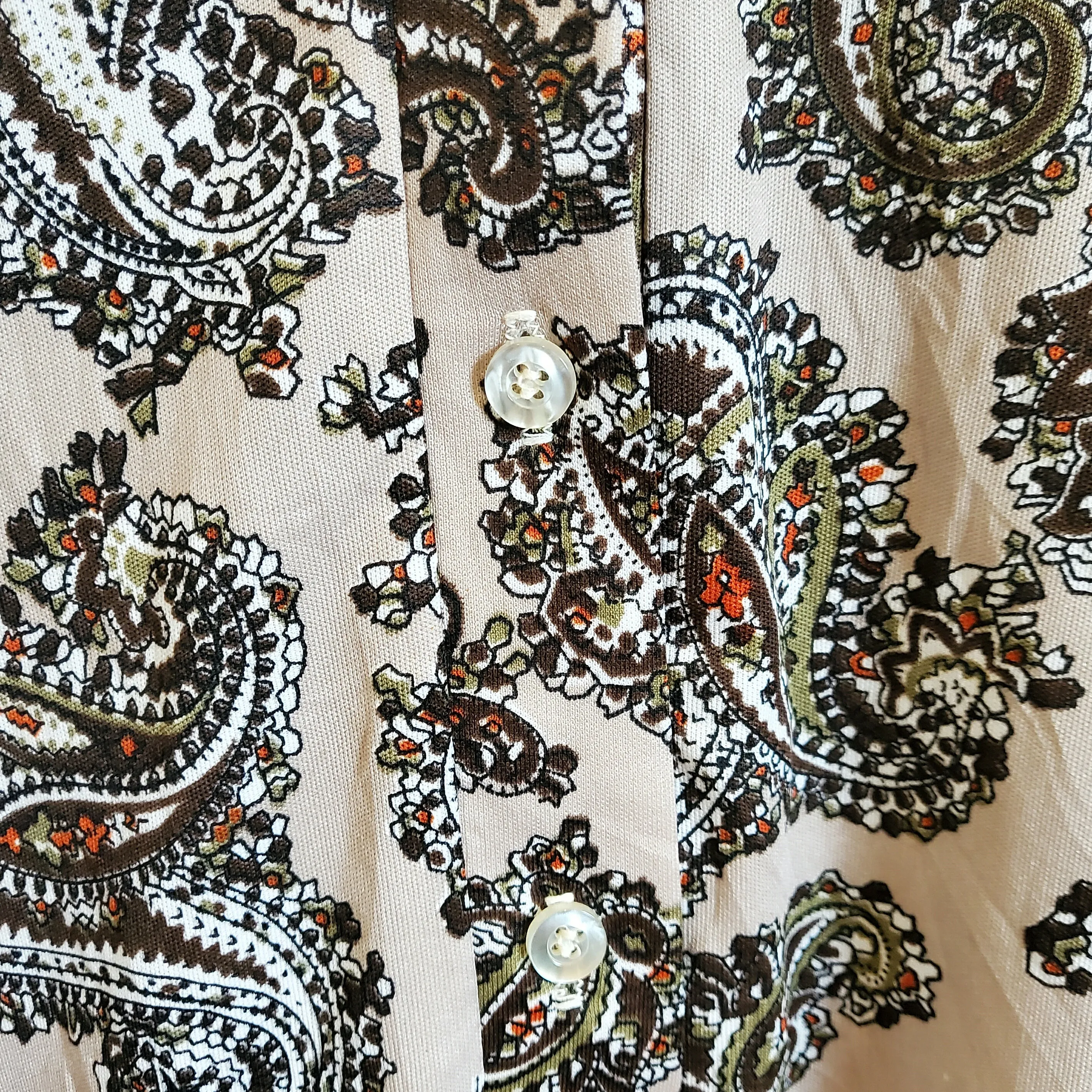 Vintage 80s Paisley Print Blouse | Size 8