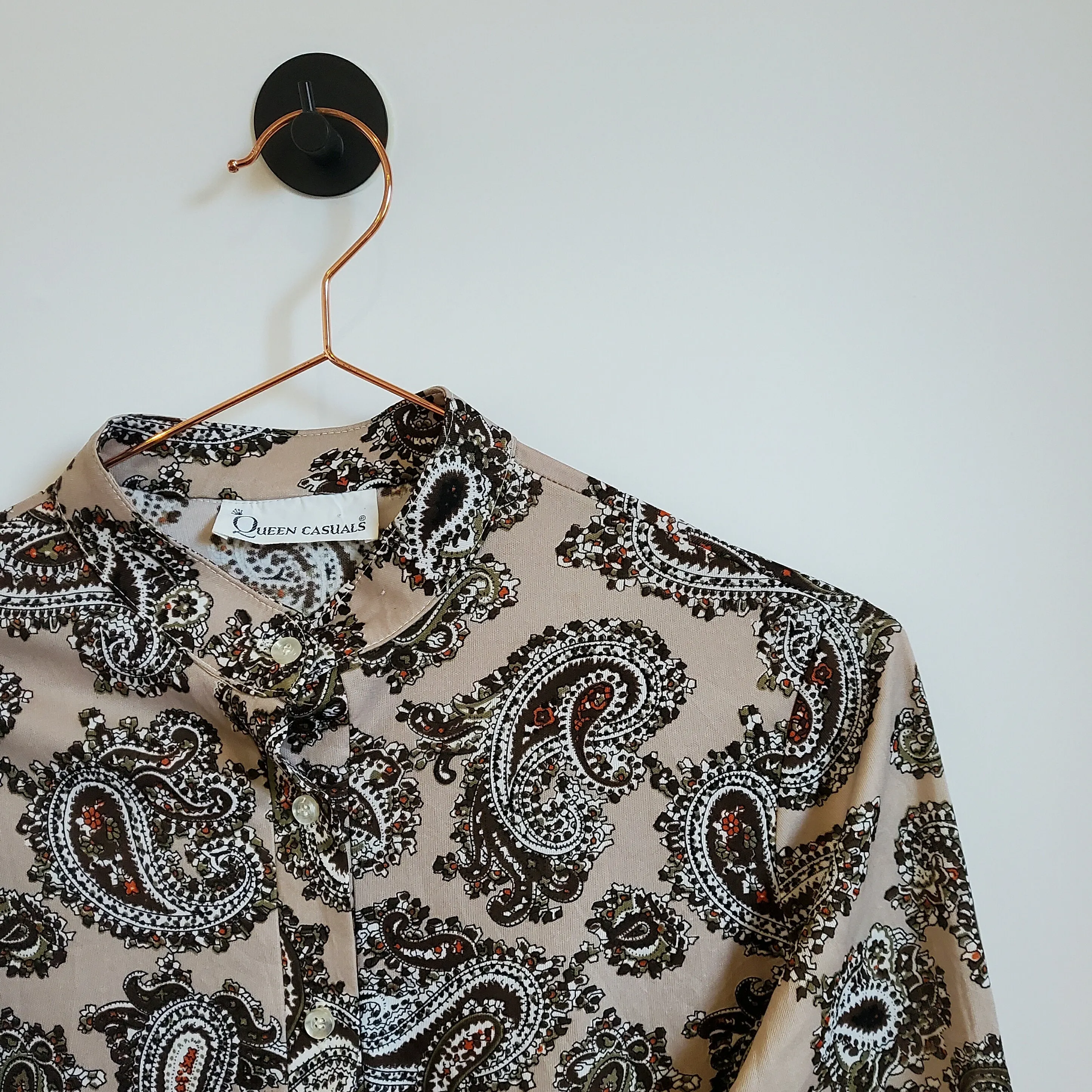 Vintage 80s Paisley Print Blouse | Size 8