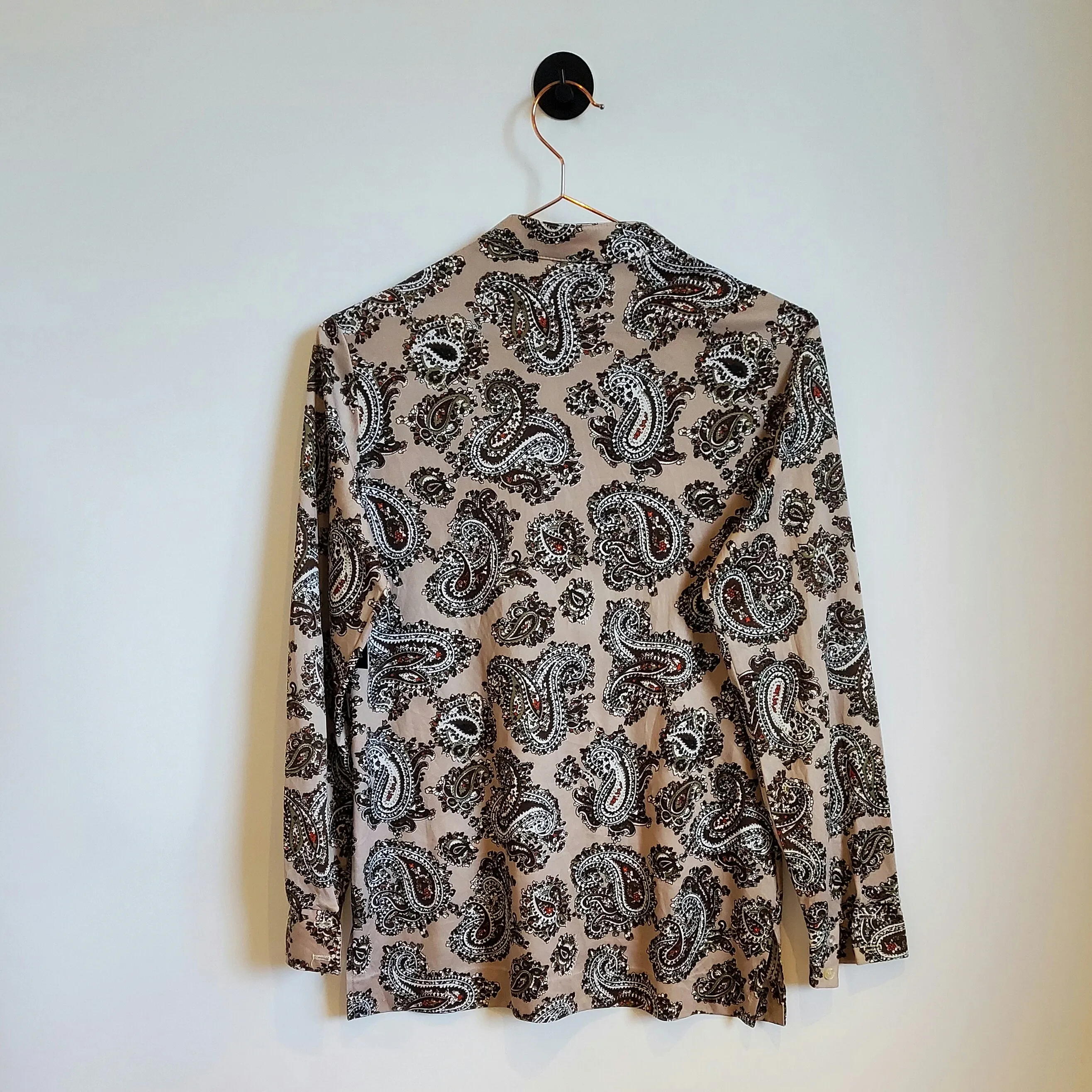 Vintage 80s Paisley Print Blouse | Size 8