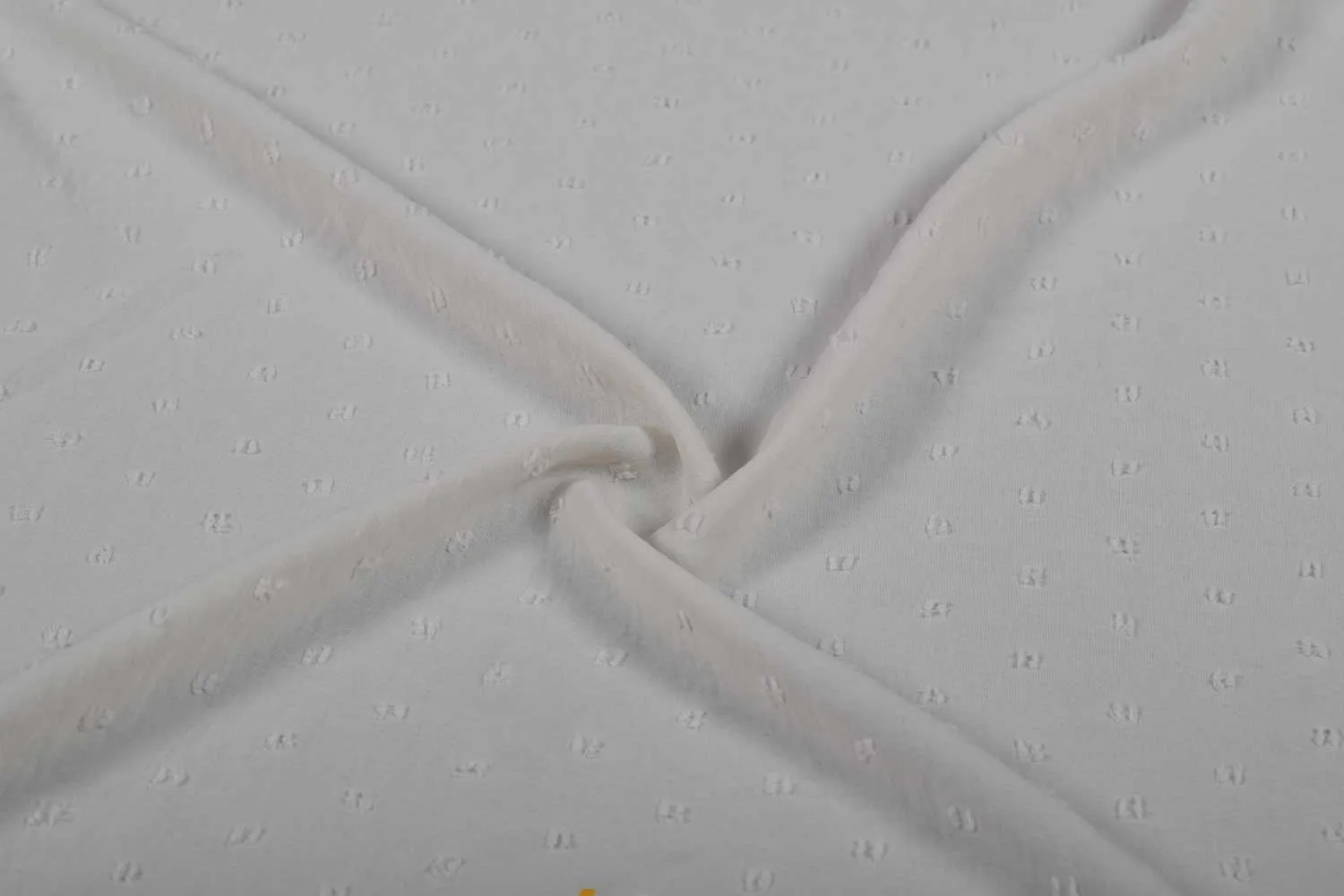 White Polka Dots Viscose Blend Swiss Dot Fabric